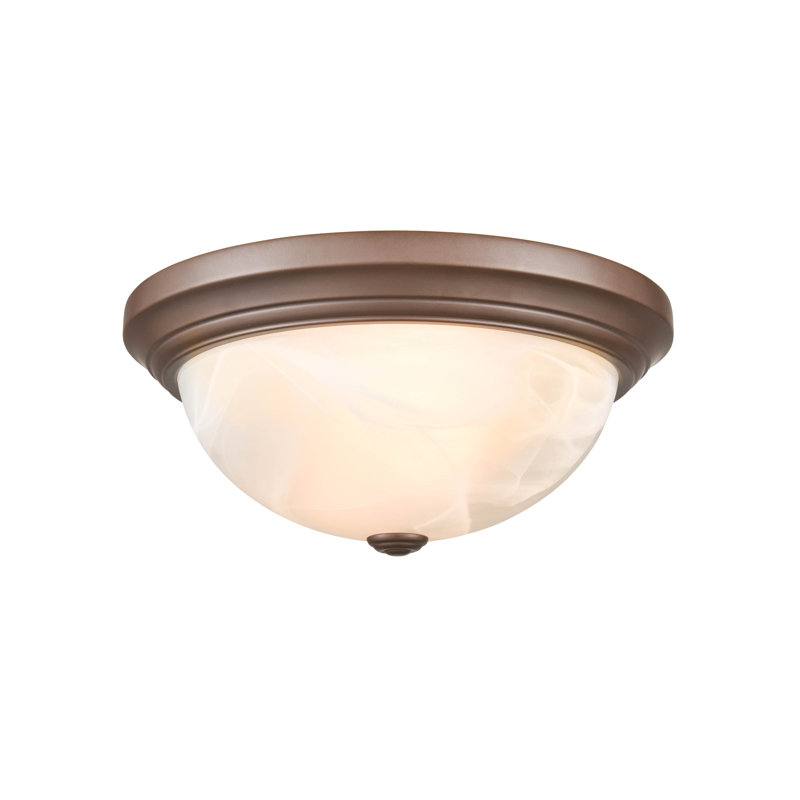 Andreyah Glass Flush Mount, Bronze, 5.5'' H x 11'' W x 11'' D