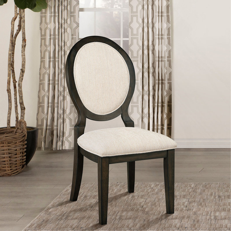 Chaise d'appoint à dossier ovale foncé Fulton (ensemble de 2)