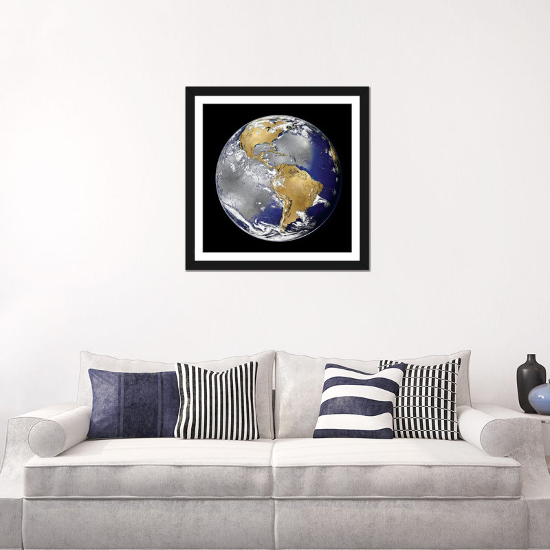 « world turning i », impression sur toile, H 24 po x l 24 po x P 1 po, Papier avec cadre noir, Blanc