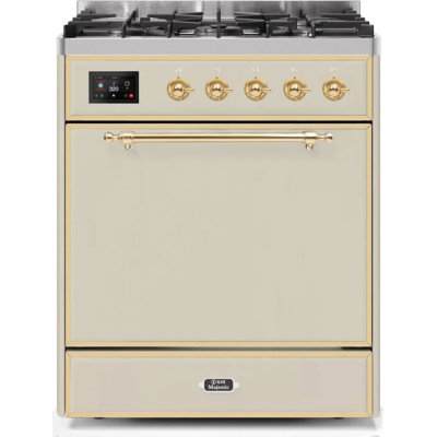 Cuisinière à double combustible 30 pouces ILVE Majestic II, 5 brûleurs en laiton, 4 cu. Capacité du four (porte pleine)