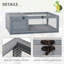 Tortoise House with Mesh Roof Small Pet Reptile Wooden House - Grey