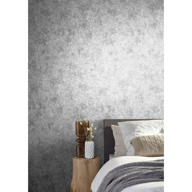 Air Collection Clay Textured Wallpaper Roll, Gray