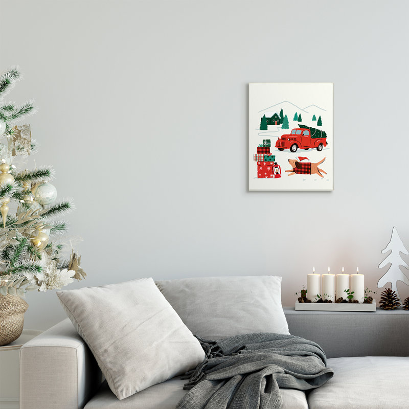Chapeau de chien rétro Christmas Cottage, Plaque murale, H 15 po x l 10 po