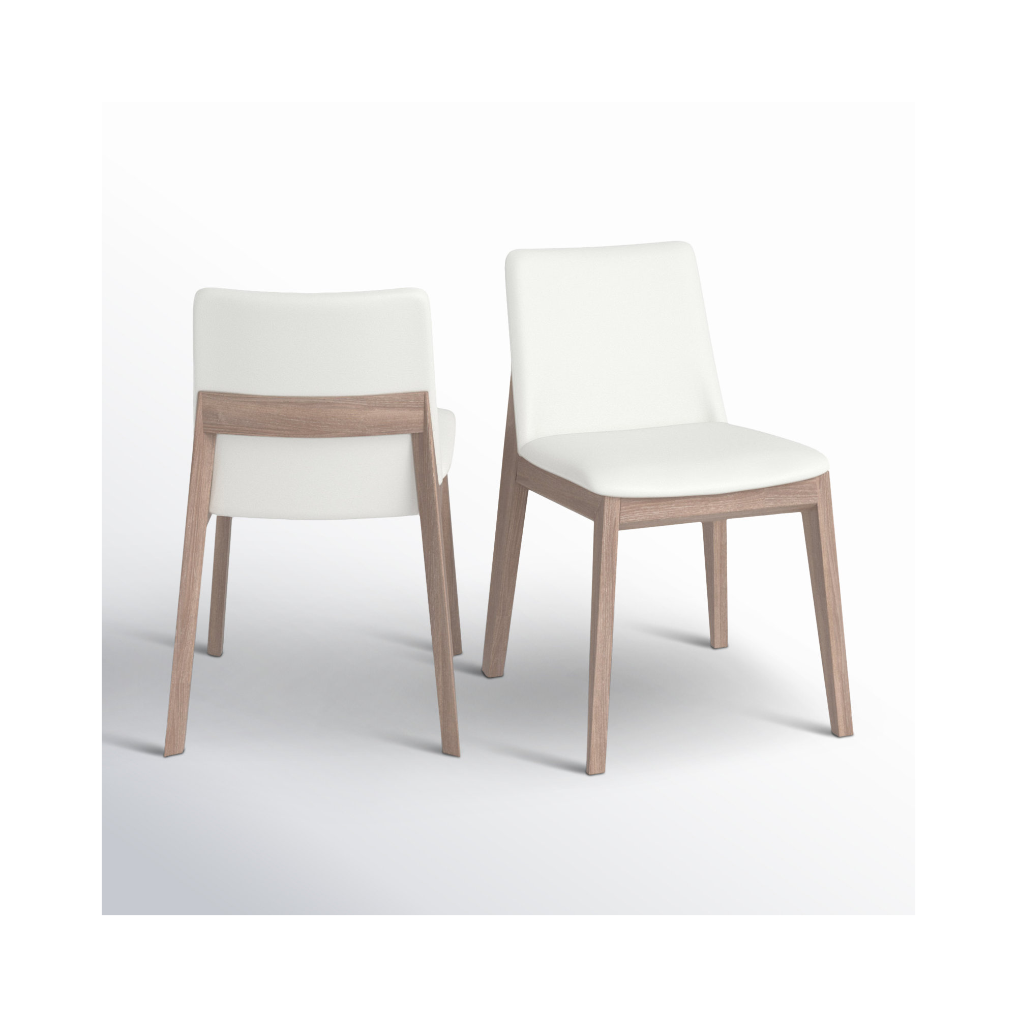 Anrey Vegan Leather Dining Chair, Cream Faux Leather, Gray