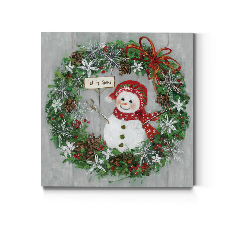 Mme. Bonhomme de neige - reproduction d'art sur toile tendue, H 16 po x l 16 po x P 1 po