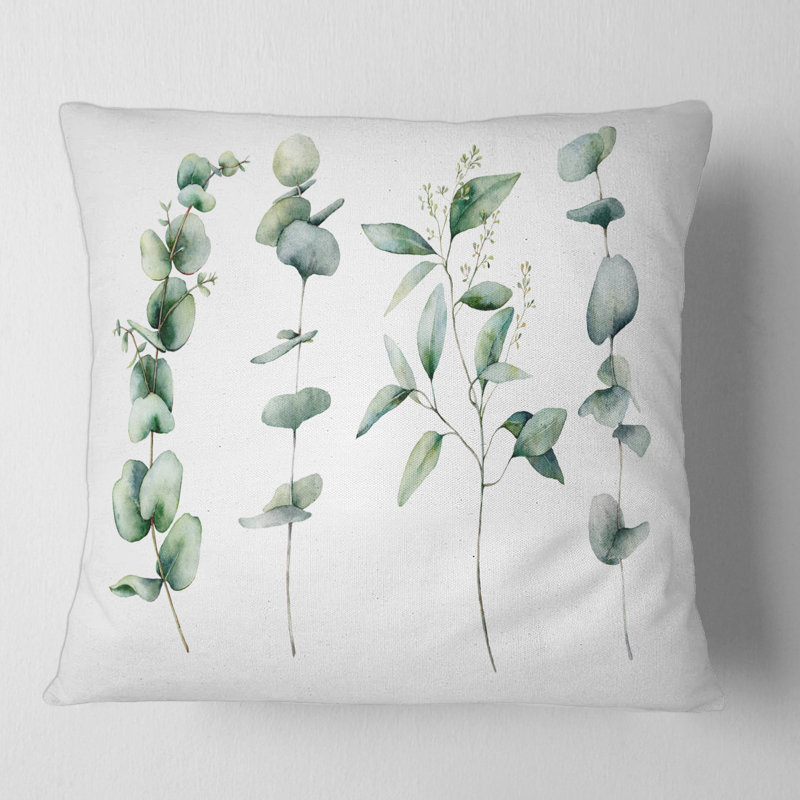Coussin Eucalyptus Branches I - Floral, 16" x 16"