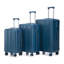 3-Piece Hard Side Luggage Set with Spinner Wheels - 20"/24"/28" ABS Suitcases in Dark Blue