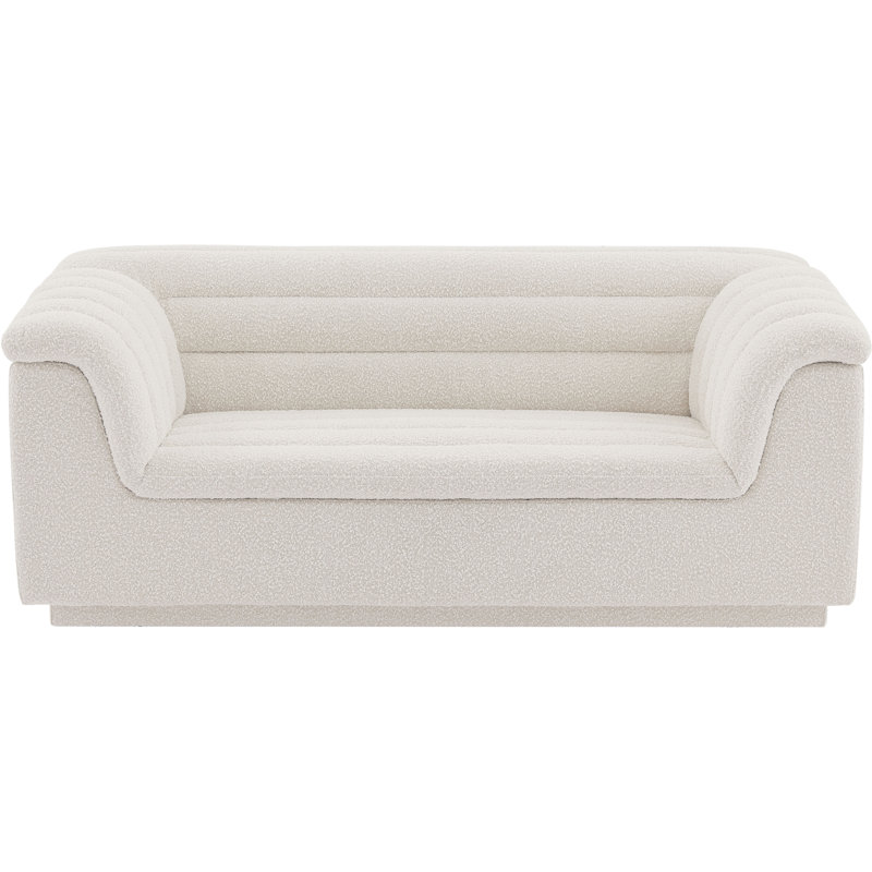 Isobela Loveseat, Tissu crème bouclé