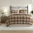 Rustic Quilted Microfiber Bedding Sets, Cozy Down Alternative Comforter With Plaid Design