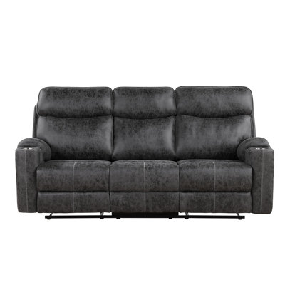 Canapé inclinable manuel en microfibre Hirah