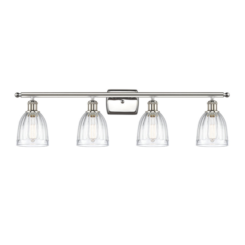 Éclairage pour salle de bain 3 lumières Dunder, Transparent, Nickel poli, Ampoule non incluse