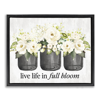 «Life In Full Bloom», art mural encadré sur toile flottante par lettré et doublé