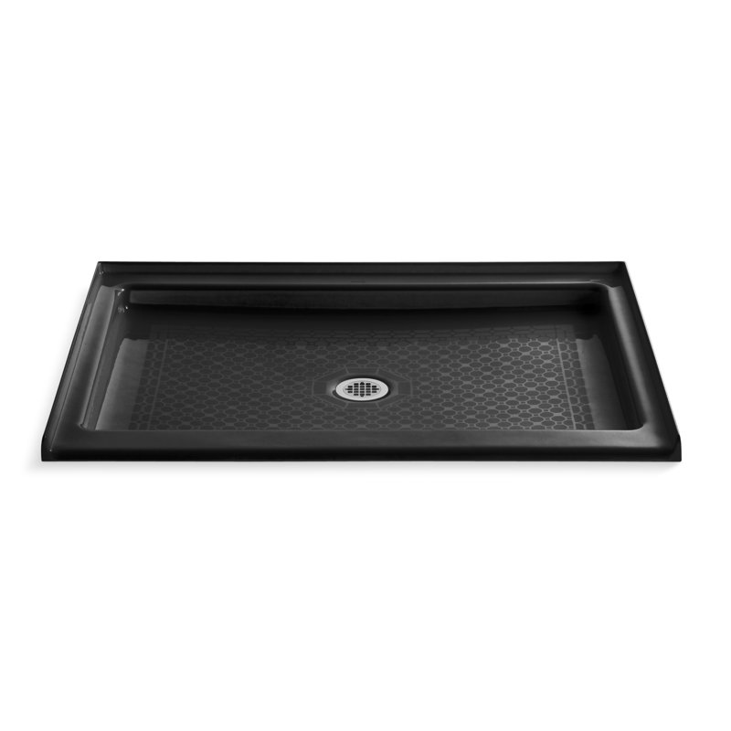 Kathryn® 48" x 36" Single Threshold Center Drain Shower Base, Black
