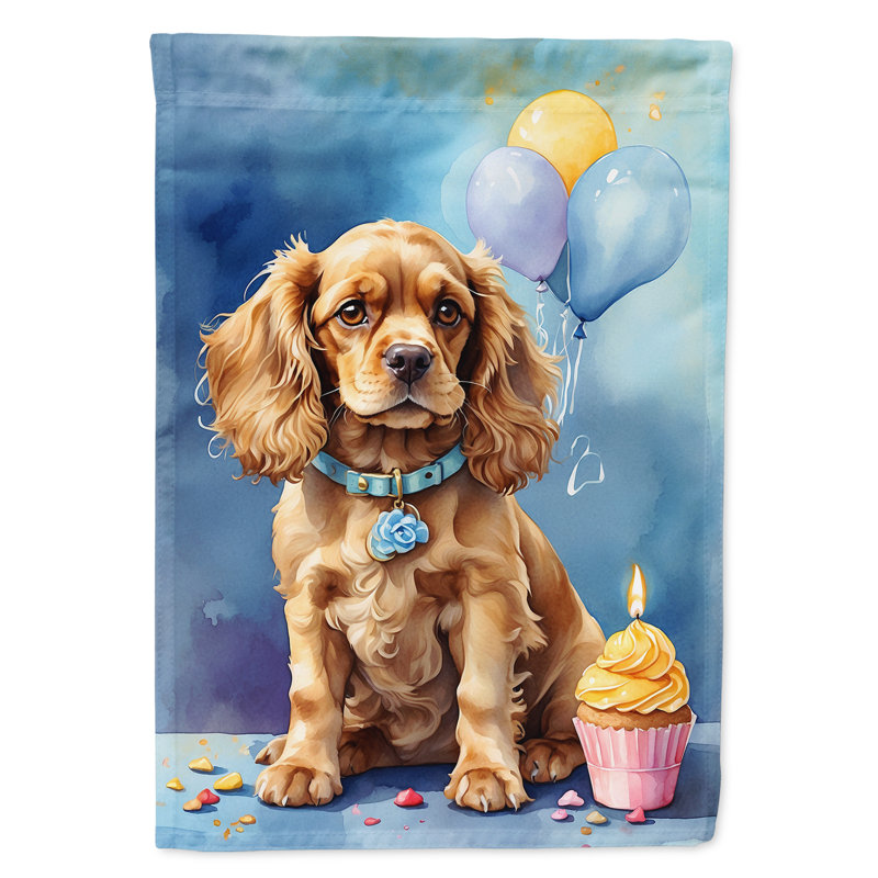 Drapeau «Happy Birthday House», Épagneul cocker