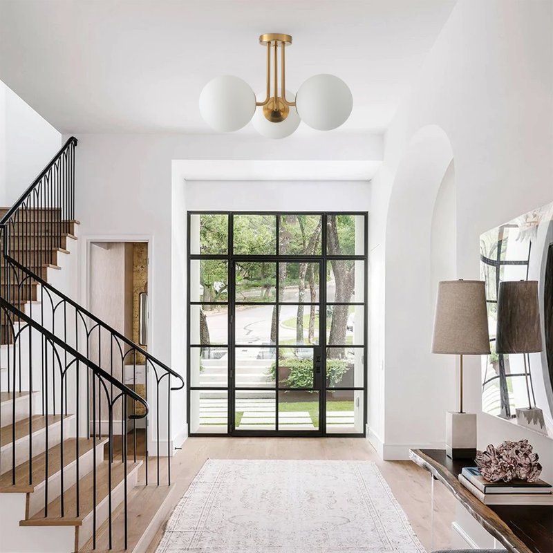 Nathon Glass Semi Flush Mount