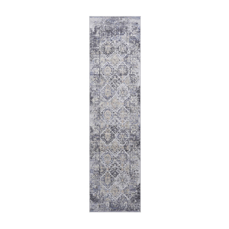 Collection 2X8 Grey/Blue /Traditional Non-Shedding Living Room Bedroom Dining Home Office Stylish and Stain Resistant Area Rug