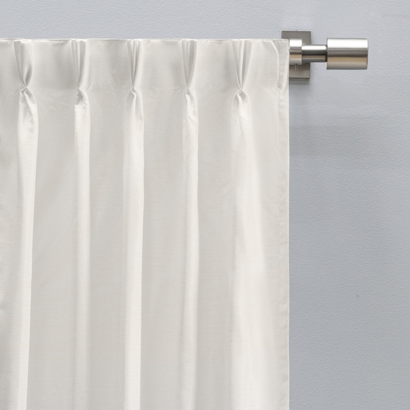 Bethany Premium Pinch Pleat  Double Wide Patio Panel with Back Tabs, White, 100" W x 84" L