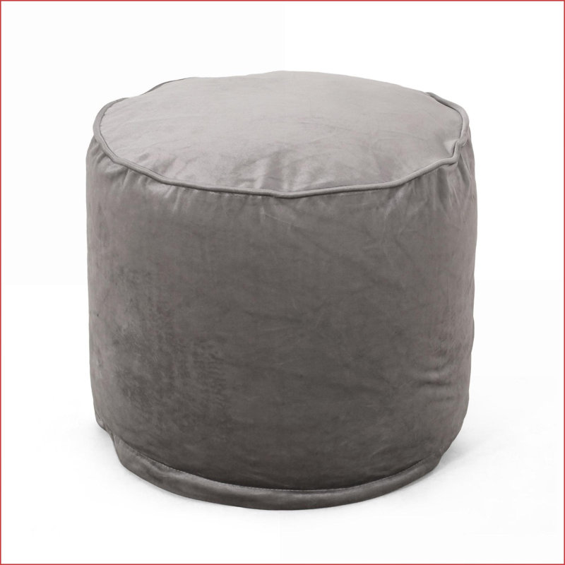 Ottoman Cylinder Pouf Slate Gray 16x16x16 Multi-Use | Slate Gray | Compact, Gray