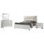 Ensemble de chambre à coucher 4 pièces, lit moderne de style Mid-Century, une table de chevet, une commode et un miroir de commode-129914004-129914005