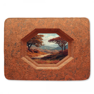 Octagonal Window View Bath Mat