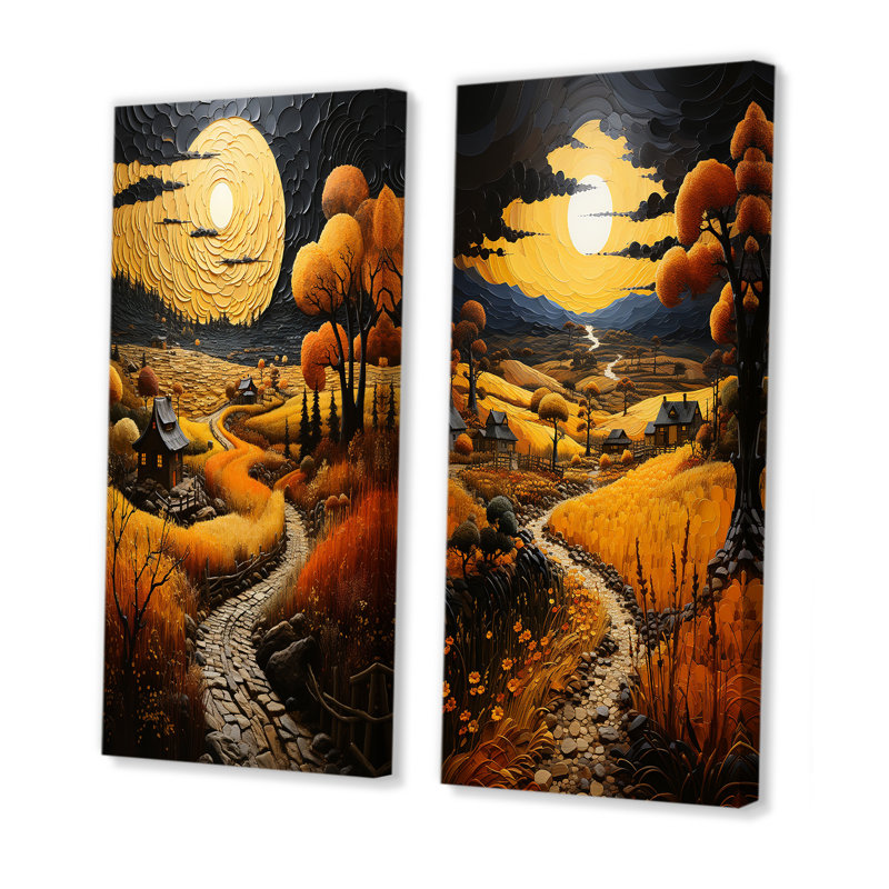 «Farm Harvest Season Patchwork» 2 pièces, Toile tendue, H 40 po x l 40 po