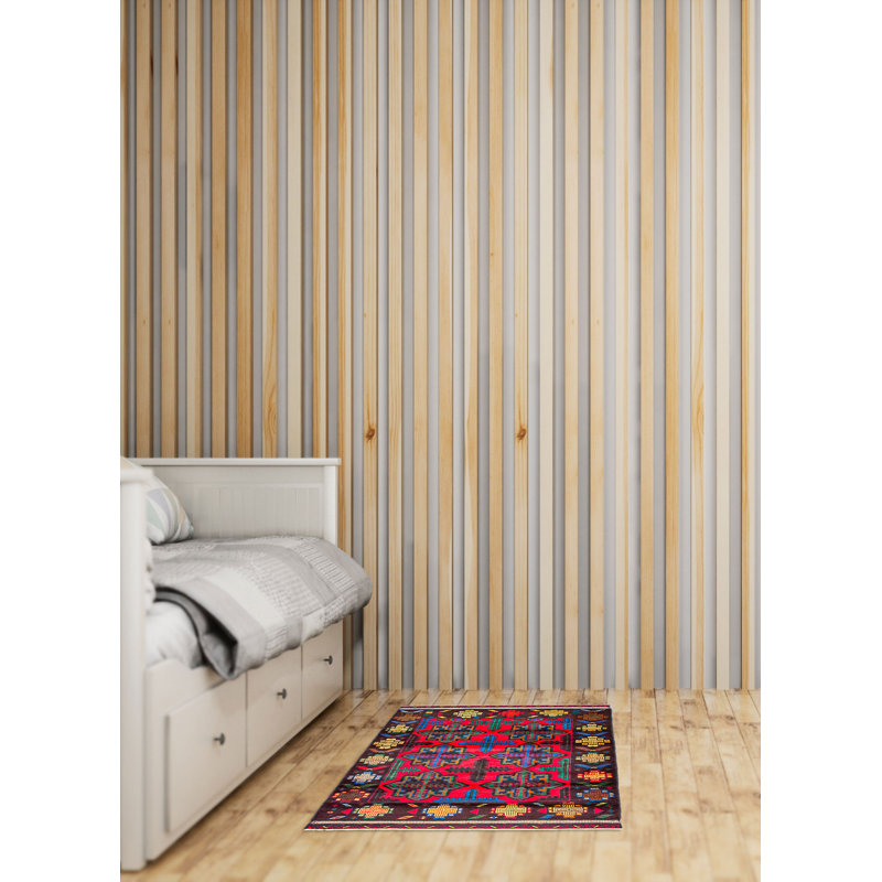 Tapis rouge Teimani 3 pi 7 po x 6 pi 0 po