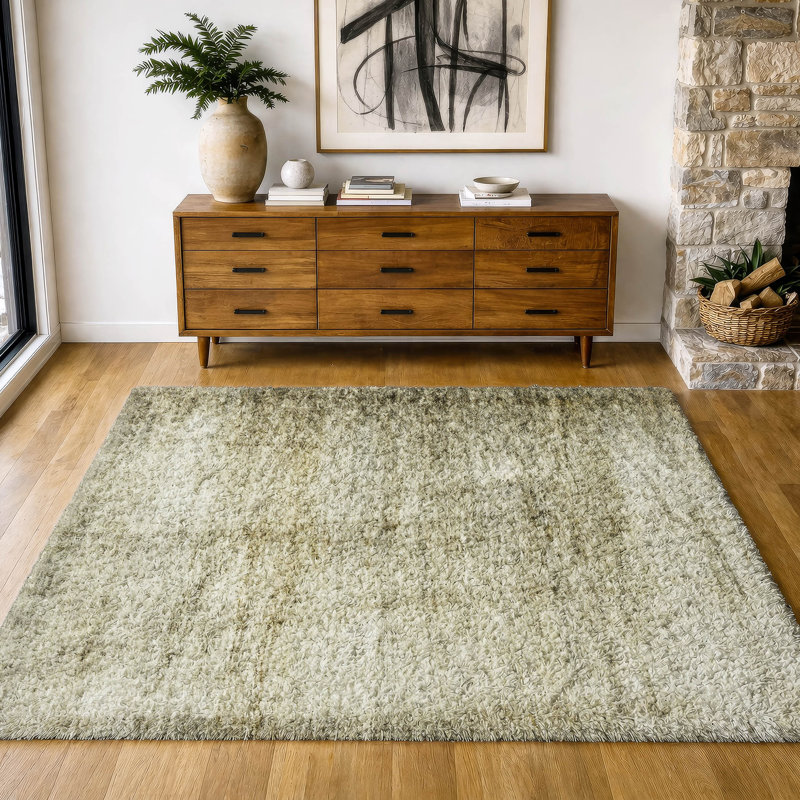 Tapis à poil long de qualité supérieure lavable à la machine ADS608, Taupe, 3' x 5'