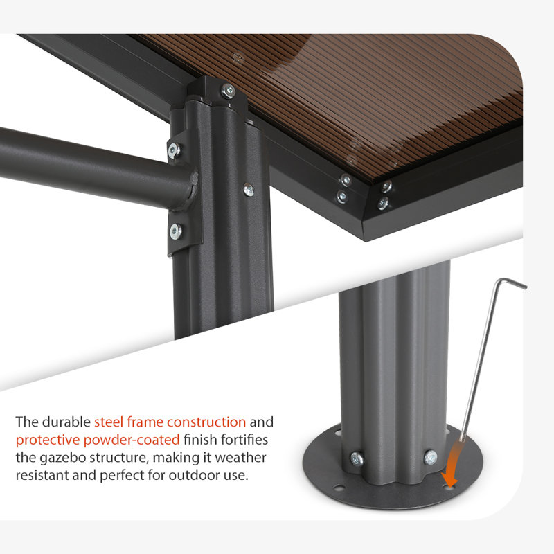 Black Metal 8'x5' BBQ Grill Gazebo with Shelves