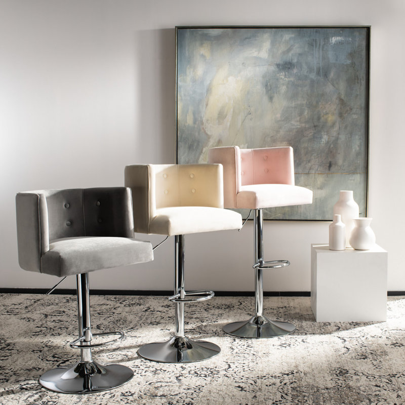 Tabouret de bar à hauteur ajustable Jillian, Gris clair