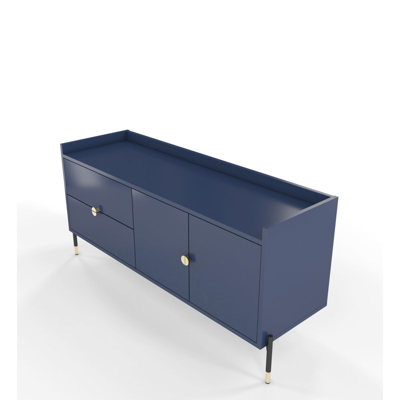 Muse Unfinished TV Stand for TVs up to 55", Navy Blue