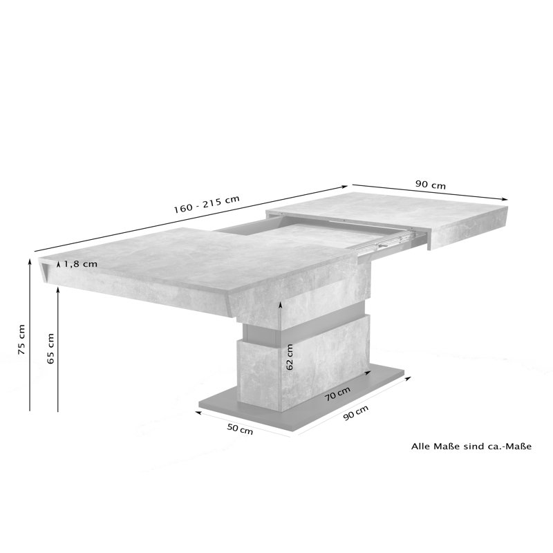 Fauve Dining Table, 75cm H x 160cm W x 85cm D, Light Brown