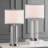 Towley 23.25'' Glass USB Table Lamp Set Brushed Nickel Finish-830307638