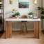 Table de bar haute de 140 cm (55 po), table de pub moderne avec dessus en faux marbre pour la cuisine à domicile-2039039005