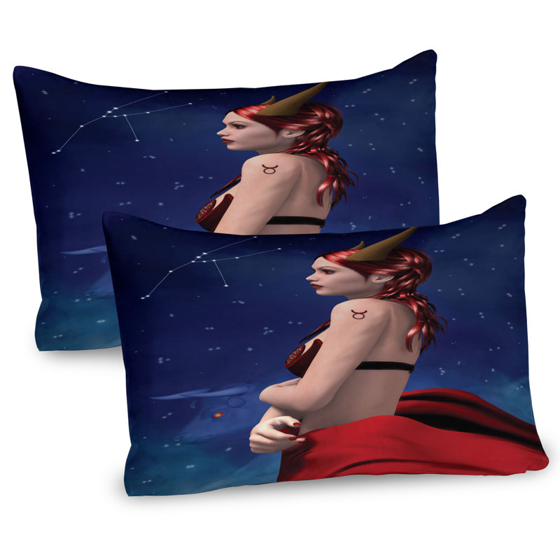 Ensemble de 2 taies décoratives pour le zodiaque Ambesonne Zodiac 13359, H 20 po x l 36 po
