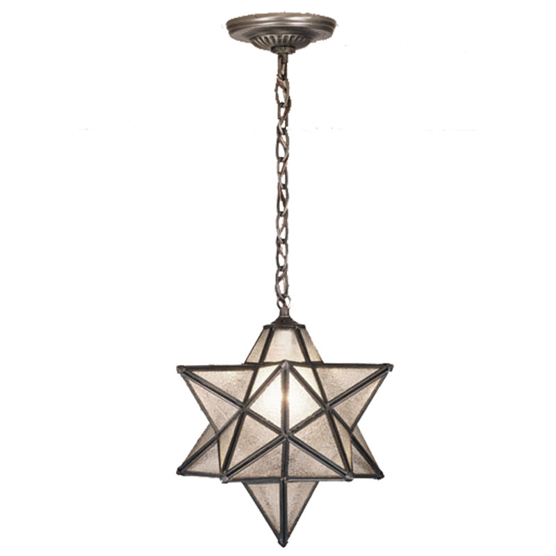 Luminaire suspendu 1 étoile Moravian Star, Grainé, H 16 po x l 12 po x P 12 po