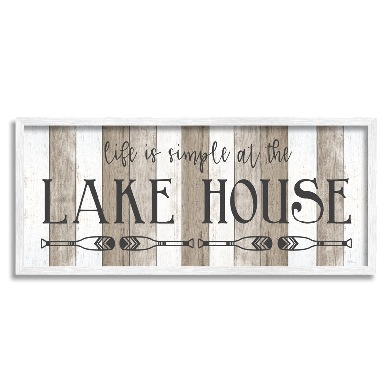 Life's Simple At Lake House, Giclée encadrée blanc bord de mer, H 13 po x l 30 po x P 1,5 po