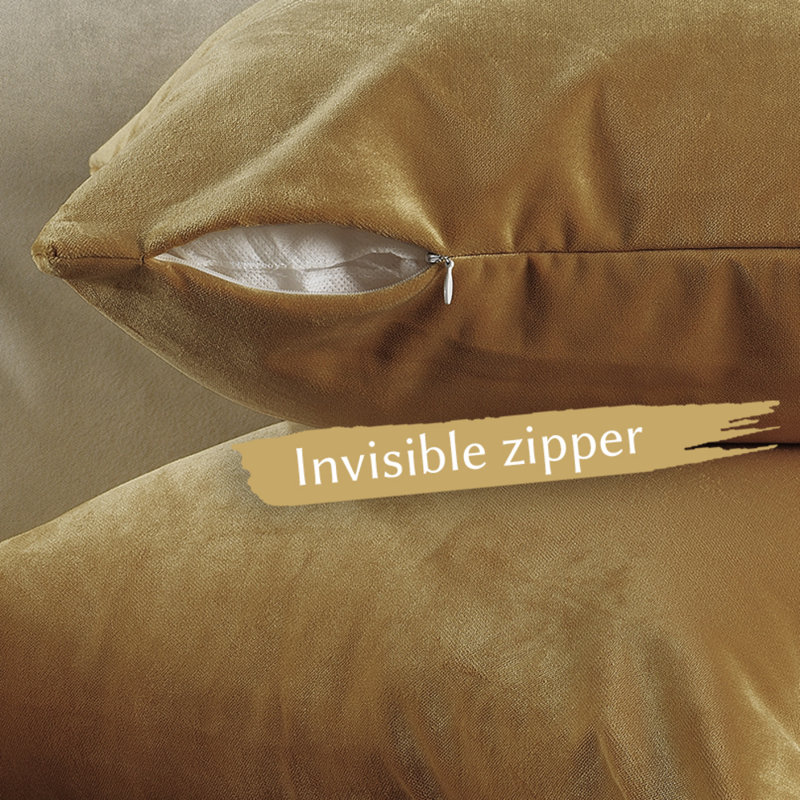 Matte Velvet Pillow Cover, 26" x 26", 61 Dijon