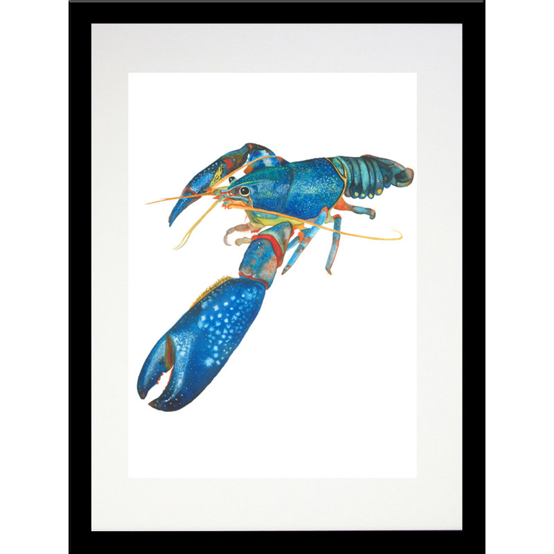«Lobster», reproduction de peinture à l'huile encadrée, Noir