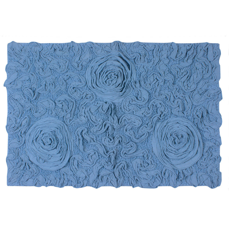 Tapis pour salle de bain Schoenberger, L 34 po x l 21 po, Bleu ciel