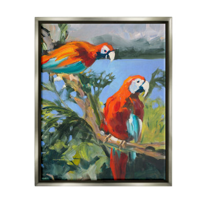" Parrots At Bay Painting " by Jane Slivka Painting Print