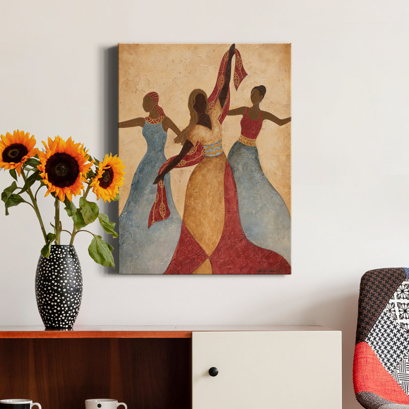 «Rhythm & Dance II» par Jane Carroll - reproduction d'art sur toile tendue, H 32 po x l 24 po x P 1 po
