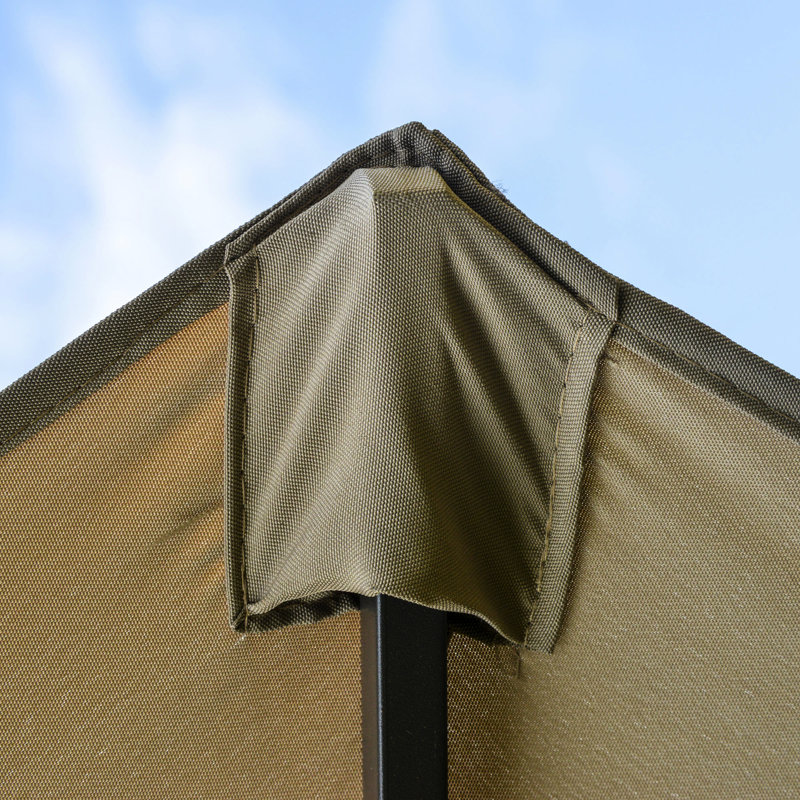 Parasol de patio 15 pi, cadre rectangulaire en acier, pare-soleil à double face, manivelle simple, parasol de piscine café de 15 pi, rectangulaire, à côtés, manivelle facile,