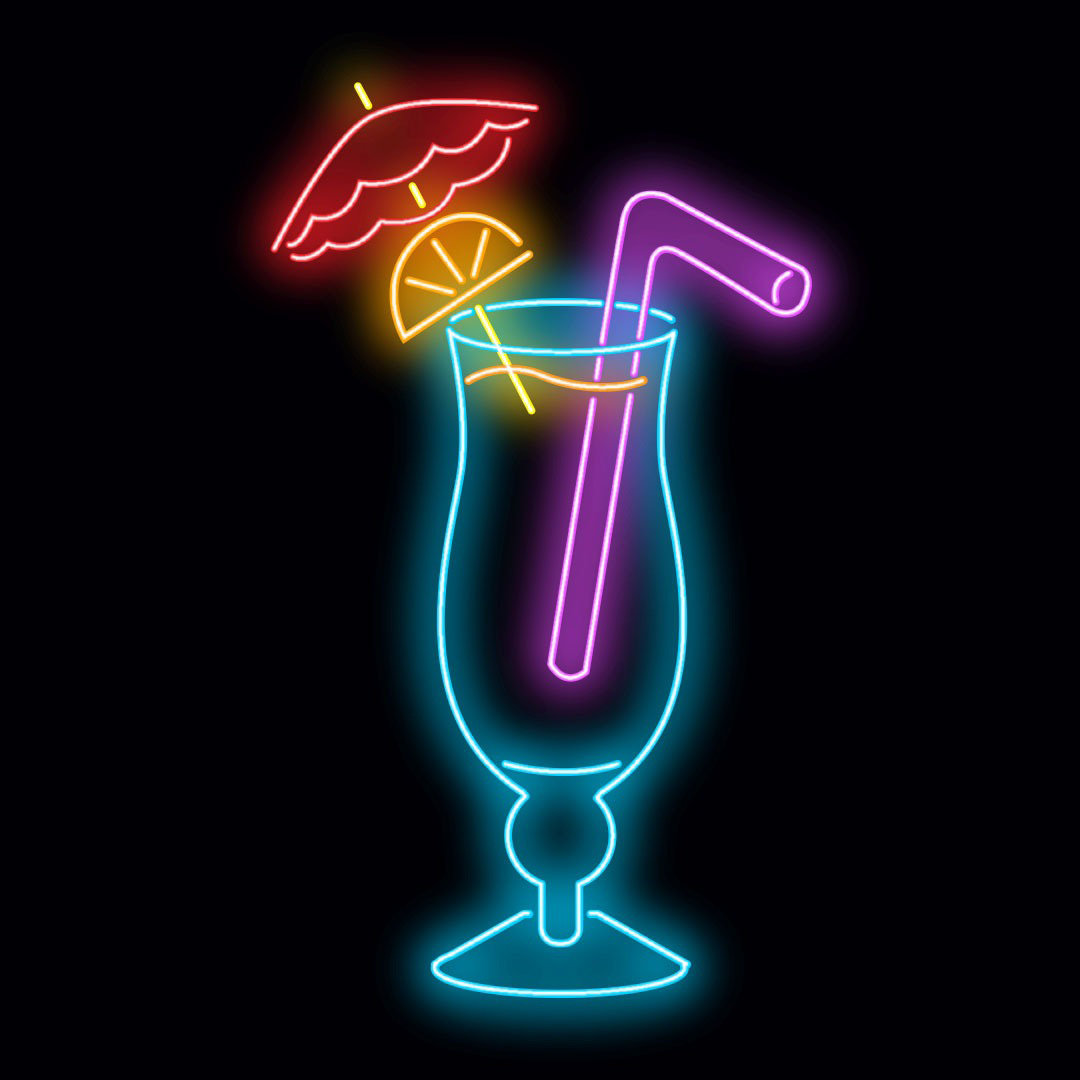 Glass Umbrella 60cm LED Beer and Liquor Neon Sign