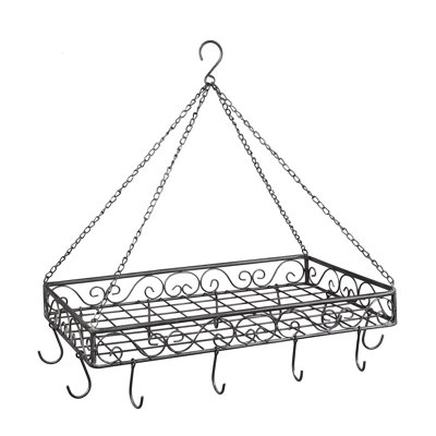 Metal Handcrafted Rectangle Hanging Pot Rack