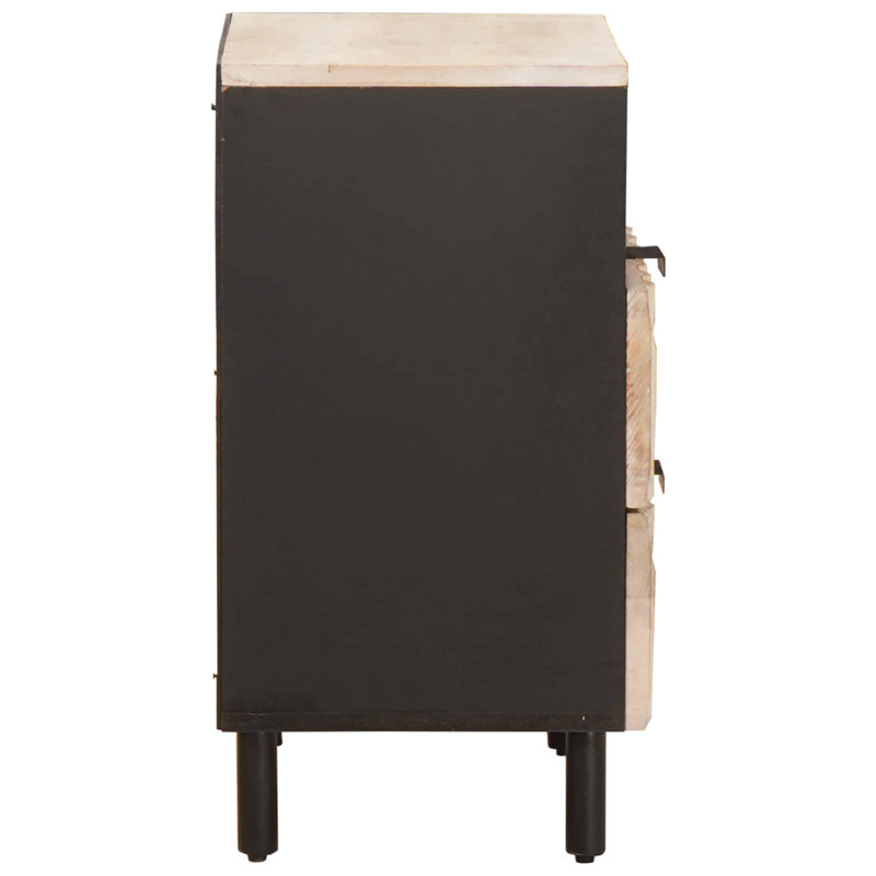 50cm W Solid Wood Bedside Table, White