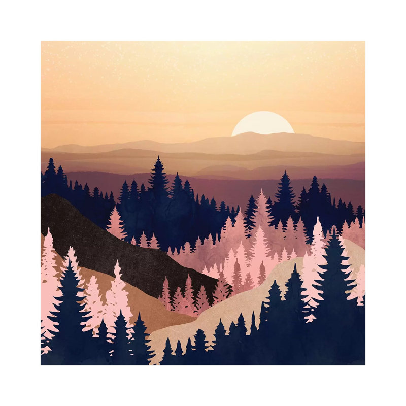Summer Dusk - impression d'art graphique, Toile tendue, Aucun mat, H 12 po x l 12 po x P 0,75 po