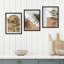 Minimal botanique abstrait ensemble de 3 plantes de palmier tropical Mid-Century, impressions sur toile-90568675