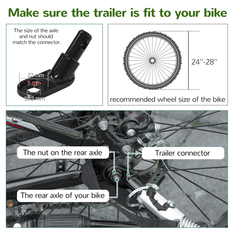 Green Foldable 2-in-1 Child Bike Trailer Stroller