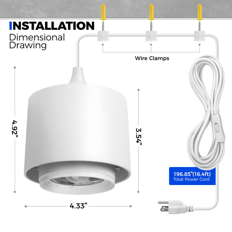 Barrina Tr40 Hanging Plant Lights For Indoor Growing, 40w 5000k Full Spectrum, Adjustable Beam Angle (15°-60°), High Ppfd, Spotlight Grow Light With Timer For Indoor, Large Tall Plant, Flowers, White