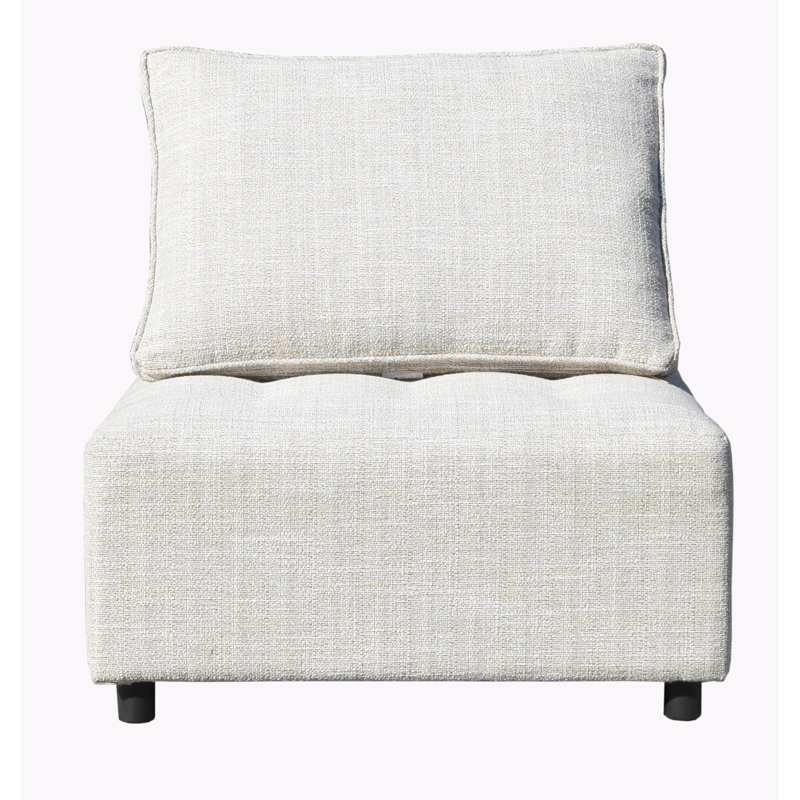 Canapé modulaire avec structure en aluminium, coussin de soutien et housse de coussin de dossier amovible, Lin beige